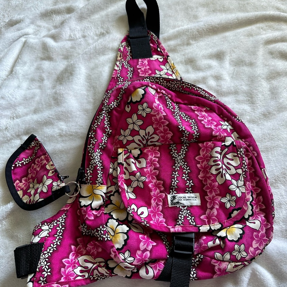 Local Design Made In Hawaii Pink Floral Shoulder Bag